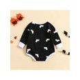 thumbnail image 3 of Gureui Toddler Infant Baby Boys Girls Halloween Romper, Cartoon Ghost/Bat Print Long Sleeves Round Neck Jumpsuit, 3 of 9