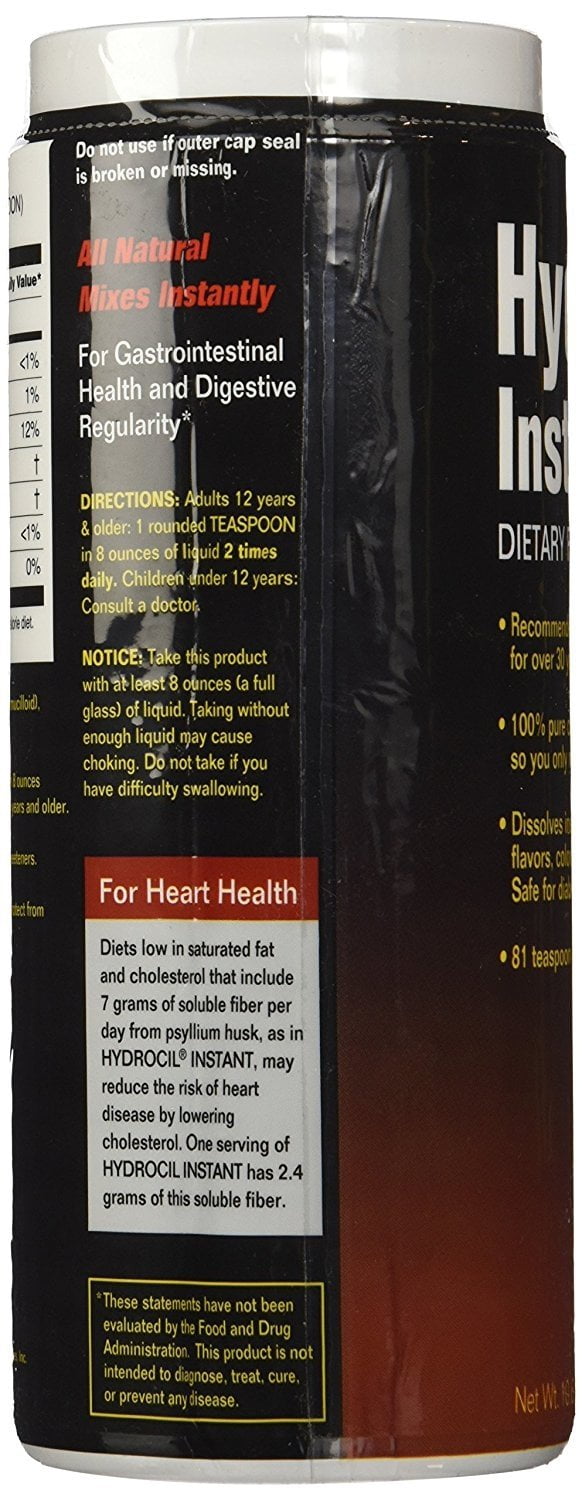 Hydrocil Instant Dietary Fiber Supplement 10 6 Oz Walmart Com Walmart Com