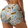 thumbnail image 2 of Sigee Insects and Flowers Print Women's High Waist Workout Shorts - Squat Proof, Tummy Control, Yoga and Gym Activewear-X-Large, 2 of 9