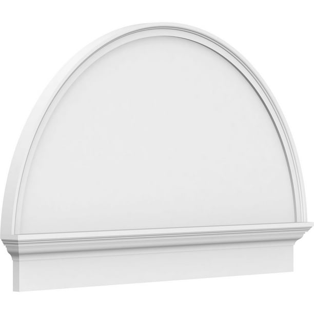40"W x 263/4"H x 23/4"P Half Round Smooth Architectural Grade PVC Combination Pediment