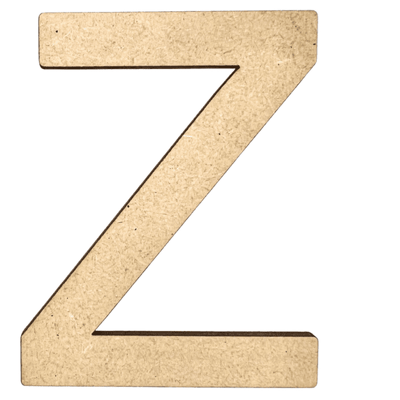 12" Tall MDF Letter Z | 1/4" Thick | Krafty Supply Letters | Arial | Wooden Letter