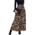 thumbnail image 1 of Falda larga bohemia de cintura alta con cordón y estampado de leopardo para mujer khkai xl, 1 of 5