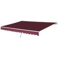 thumbnail image 2 of Aosom LLC Outsunny 12' x 8.2' Outdoor Patio Manual Retractable Exterior Window Awning - Red, 2 of 5