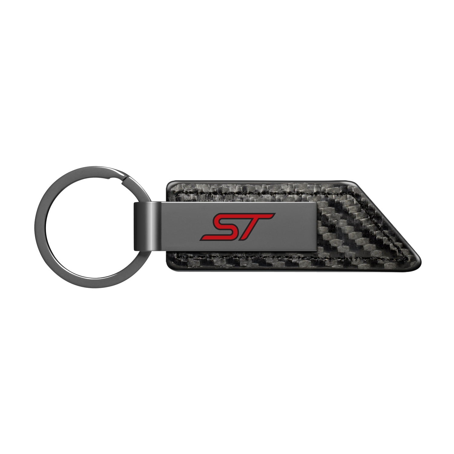 Ford Focus ST Carbon Fiber Texture Black Leather Strap Key Chain Keychain 