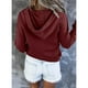 thumbnail image 5 of Sudadera con capucha y manga larga con botones en la parte delantera para mujer para otoño e invierno (XL), 5 of 5
