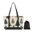 thumbnail image 7 of FORMRS Laptop Tote Bag for Women with 15.6" Computer Compartments Handbag, Beige Christmas Trees, 7 of 7