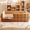 Orange + Velvet, variant on Luckynote Upholstered Floor Daybed with Removable Guardrails,Compatible with standard US mattresses , Safety Bed with High Headboard & Footboard, Orange