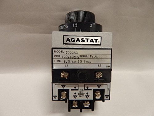 Agastat TE Connectivity 7022AC Time Delay Relay 120VAC Off-Delay 1.5-15 Seconds 