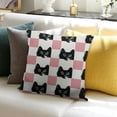 thumbnail image 3 of BANET  Cats Throw Pillow Cushion Cover, Chess Board Design with Kittens Feline Kitty Animals Pets Retro Mosaic, Decorative Square Accent Pillow Case 12x12in, 3 of 5