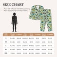 thumbnail image 4 of KLL Green Cute Avocado Print Women's Long Sleeve Pajamas with Pants Sleepwear Loungewear 2 Set-Medium, 4 of 8