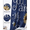 thumbnail image 3 of You Are My Sunshine Kitchen Curtains Yellow Sunflowers Cute Bees Heart Blue Cafe Short Curtains for Bathroom Blackout Window Curtain Small Window Treatment Drapes for Bedroom Living Room 52"x45"x2, 3 of 9