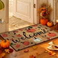 thumbnail image 1 of Halloween Thanksgiving Fall Decor Floor Mat | Pumpkin Maple Leaves Design | Non-Slip Bathroom Kitchen Porch Entryway Rug | Long Strip Foot Mat for Home Decor, 1 of 6