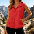 thumbnail image 2 of Miaoju Women’s Sleeveless Sun Protection Vest Zip Up Hoodie Jacket Lightweight Outdoor Shirt with Pocket, 2 of 9