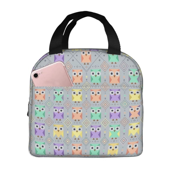 Cute Owls Insulated Lunch Bag Reusable Lunch Box Women Men,Cooler Thermal Meal Tote For Picnic Office Work Travel