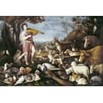 thumbnail image 2 of Da Ponte, Leandro 18x14 White Modern Wood Framed Museum Art Print Titled - Orpheus Charming The Animals, 2 of 4
