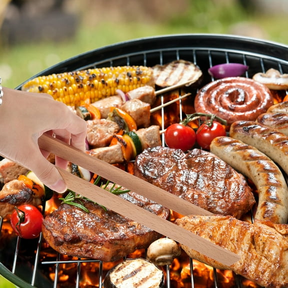 PAMINGONO Bake Bread Tongs for Outdoor Cooking Bamboo 1Pack