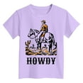 thumbnail image 4 of TTUHYWXI Toddler Baby Boy Howdy Shirt Rodeo Western Graphic Letter Short Sleeve T-Shirt Kids Funny Cowboy Summer Tee Tops (Purple, 7-8 Years), 4 of 4