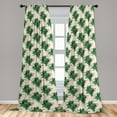 thumbnail image 2 of Exotic Window Curtains, Summer Feels Toucan Birds on Branches and Palm Leaves on Dotted Backdrop, Lightweight Decor 2-Panel Set with Rod Pocket, Pair of - 28"x63", Ivory and Fern Green, by Ambesonne, 2 of 3