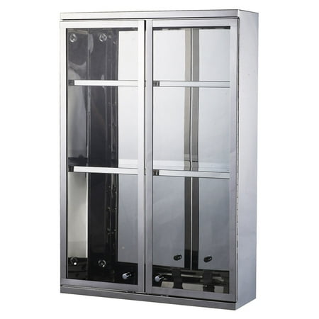 Refrigerated Display Cabinet - HomCom Stainless Steel Double Door Display Wall Cabinet