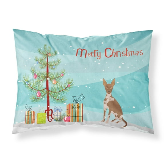 Carolines Treasures CK3491PILLOWCASE Tan Abyssinian or African Hairless Dog Christmas Tree Fabric Standard Pillowcase