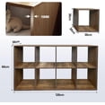 thumbnail image 3 of Librero Organizador de 8 Cubos Estante Minimalista de Madera para Libros y Organizar Mueble 120 * 30 * 60cm de Grande Librería de Pared con Estantería para Sala Oficina Dormitorio, 3 of 7