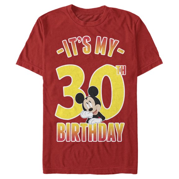 Men's Mickey & Friends It's My 30th Birthday Graphic Tee Red Small