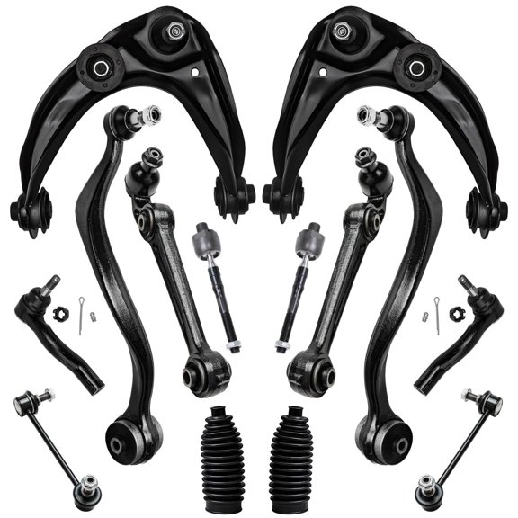 Detroit Axle - Front End 14pc Suspension Kit for Ford Fusion Lincoln MKZ Mercury Milan, Lower & Upper 6 Control Arms w/ Ball Joints 2 Sway Bar Links Inner & Outer 4 Tie Rods 2 Boots Replacement