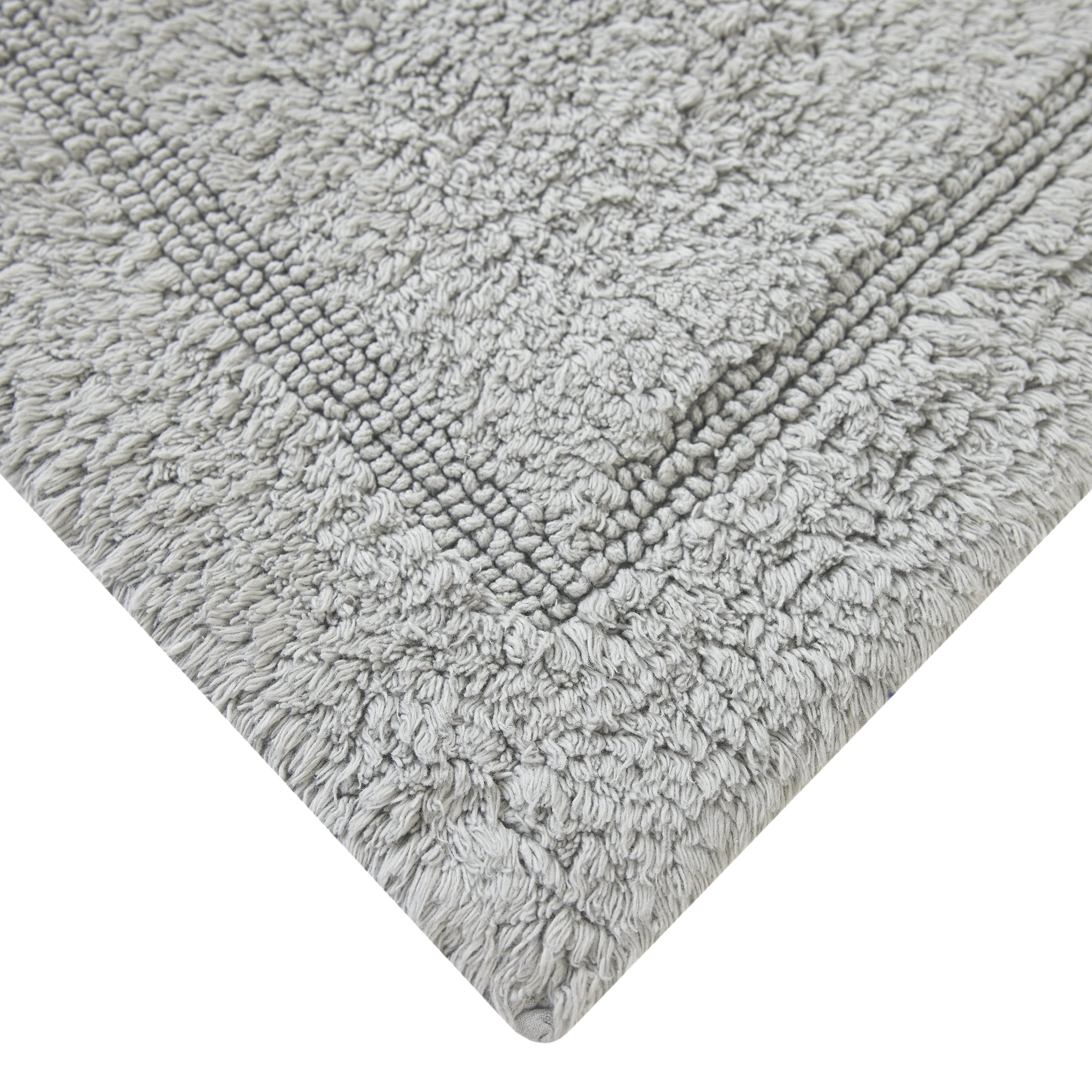 Better Homes & Gardens Cotton Reversible Bath Rug, 17 x 24 in, Soft Silver
