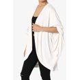 thumbnail image 3 of TheMogan Women's PLUS Cocoon Draped Crepe Long Sleeve Oversized Open Front Cardigan, 3 of 7