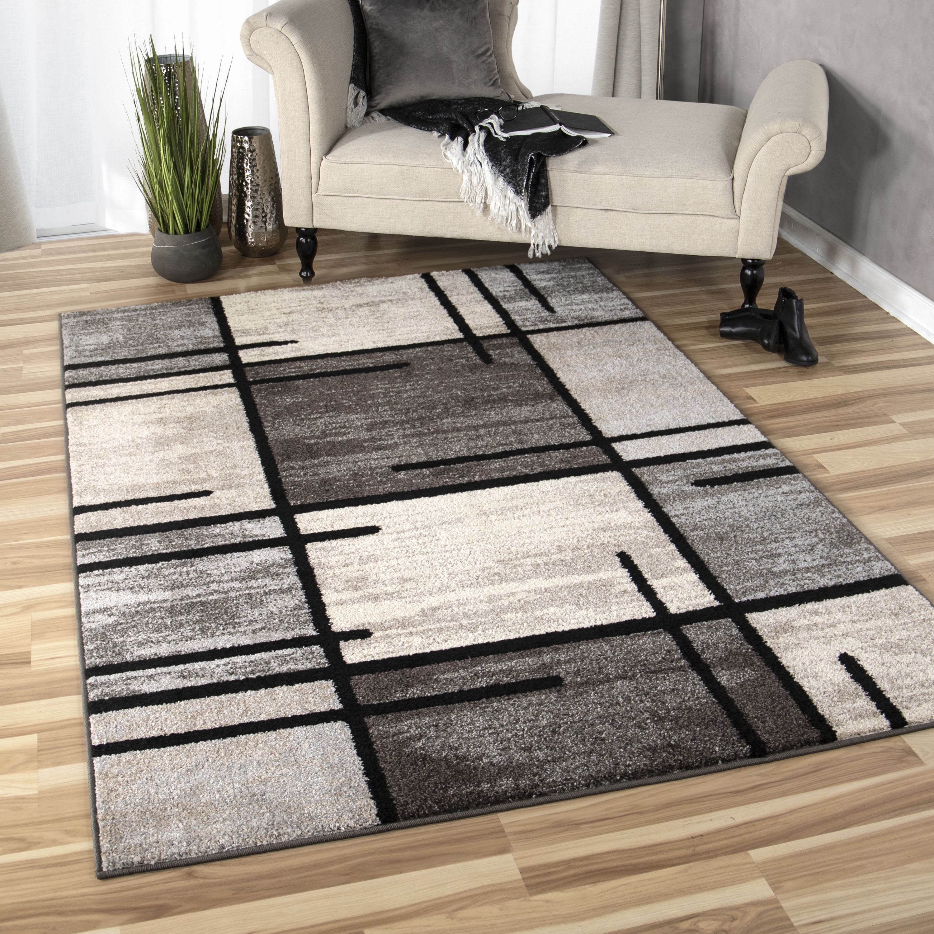 gray area rug 5x8