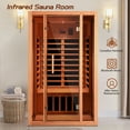 thumbnail image 6 of Vanity Art 2 Person Extendable FAR Infrared Sauna for Home, Hemlock Wood Low EMF 6 Carbon Heaters Indoor Saunas with LED Lights, Bluetooth Speaker, Digital Control Panel, and Seating Bench, 6 of 11