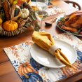 thumbnail image 3 of Orange Blue Pumpkins Fall Placemats Set of 4, Thanksgiving Eucalyptus Maple Washable Wipeable Table Mats for Dining Tables, Indoor Outdoor Kitchen Place Mats for Holiday Party Table Decor, 3 of 9