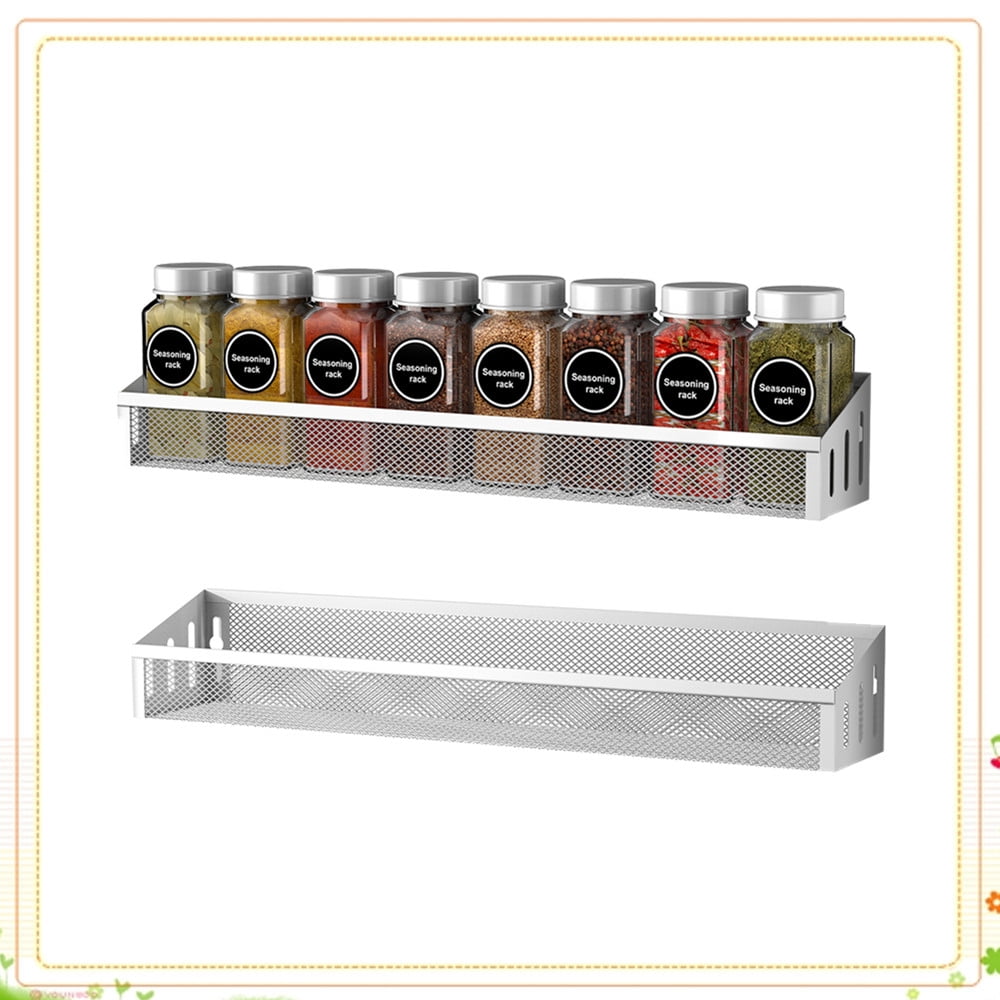 Auledio 2 Pack Metal Spice Rack Wall Mount or Freestanding Spice ...