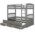 thumbnail image 4 of Topcobe Bunk Bed Frame, Twin Bunk Bed with Ladder, Safety Rail, Twin Trundle Bed with 3 Drawers for Bedroom, Gray, 4 of 11