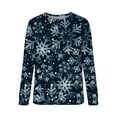 thumbnail image 4 of Chandail de Noël pour Femmes 2023 Mode Imprimé Manche Confortable Respirant Chandail à Col Rond en Liquidation, 4 of 5