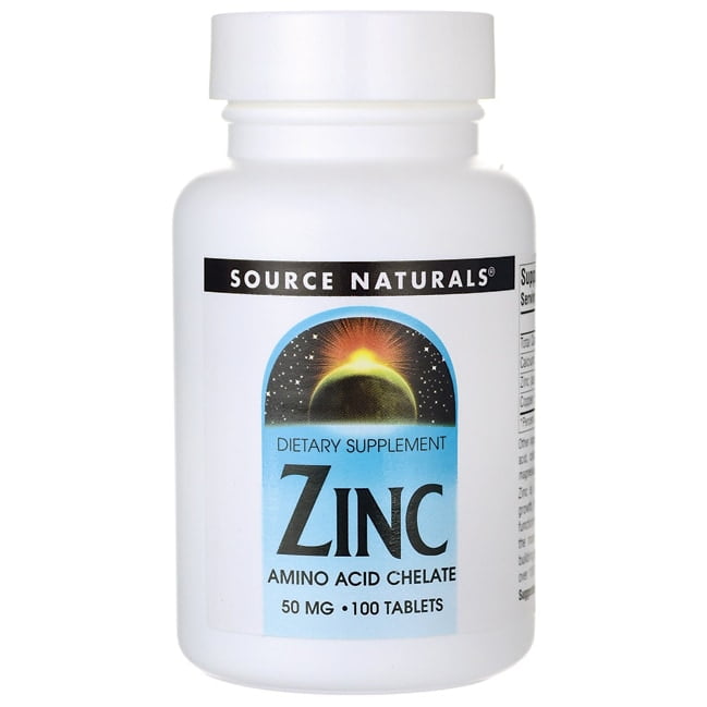 Source Naturals - Zinc Amino Acid Chelate 50 mg. - 100 Tablets