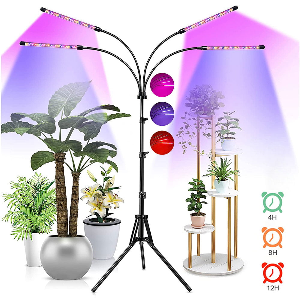 5500K Tri-Head Plant Light for Indoor Plants Details about   Grow Light with Stand 60W Full & 