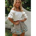 thumbnail image 5 of Falda corta bohemia de mujer TEELYNN, verano 2020, ropa de playa, pantalones cortos casuales holgados de cintura alta con estampado floral beige vintage para mujer, 5 of 5