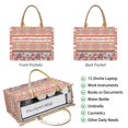 thumbnail image 2 of Large Capacity Tote Bag,Pioneer Flower Floral Print Pattern Handbag Fashion Luxury Tote Bag,15.7"x13"x 5.1" Inches,Laptop Compatible, 2 of 6
