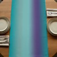 thumbnail image 5 of Teal Purple Ombre Burlap Cotton Table Runner 16x72 Inches Long, Modern Gradient Abstract Art Farmhouse Table Runners, Outdoor Dining Tablecloths Decor for Baby Shower/Party/Wedding, 5 of 8