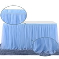 thumbnail image 4 of Blue Tulle Tutu Table Skirt for Baby Shower Wedding,Birthday Party, Suitable for Rectangle or Round Tablecloth - 14ft*30In, 4 of 10