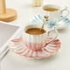 thumbnail image 3 of Taza de cerámica con forma de nube, linda taza con posavasos, linda taza de café de cerámica de 7 oz con platillo, para oficina, hogar, café, té, leche con leche, rosa, 3 of 5