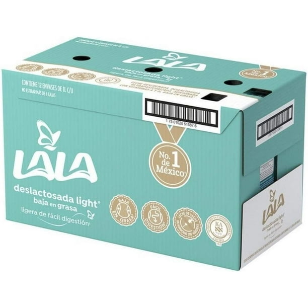 LECHE LALA DESLACTOSADA LIGHT CAJA CON 12 PZAS DE 1 LITRO SALUDABLE REFRESCANTE LALA 1X-35GM-EA8Y