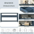 thumbnail image 4 of Euroco 61.5" Large Console Table,Modern Wood Entryway Table Sofa Table with 3-Tier Open Shelves & 4 Drawers for Living Room,Hallway,Foyer,Navy Blue, 4 of 8