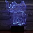 thumbnail image 3 of Abstractive 3D Optical Illusion Elephant Colorful Lighting Effect Touch Switch USB Powered LED Decoration Night Light Desk Lamp for Holiday Birthday Gift, 3 of 8