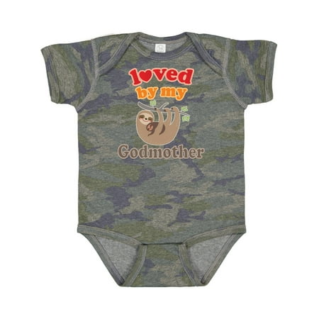 

Inktastic My Godmother Loves Me Baby Sloth Gift Baby Boy or Baby Girl Bodysuit