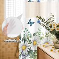 thumbnail image 3 of No Hook Shower Curtain, Spring Daisy Leaves Shower Curtains for Bathroom with See Through Top Window, Farmhouse Watercolor Flowers Butterfly Waterproof & Washable Bath Curtain 60"x72", 3 of 9
