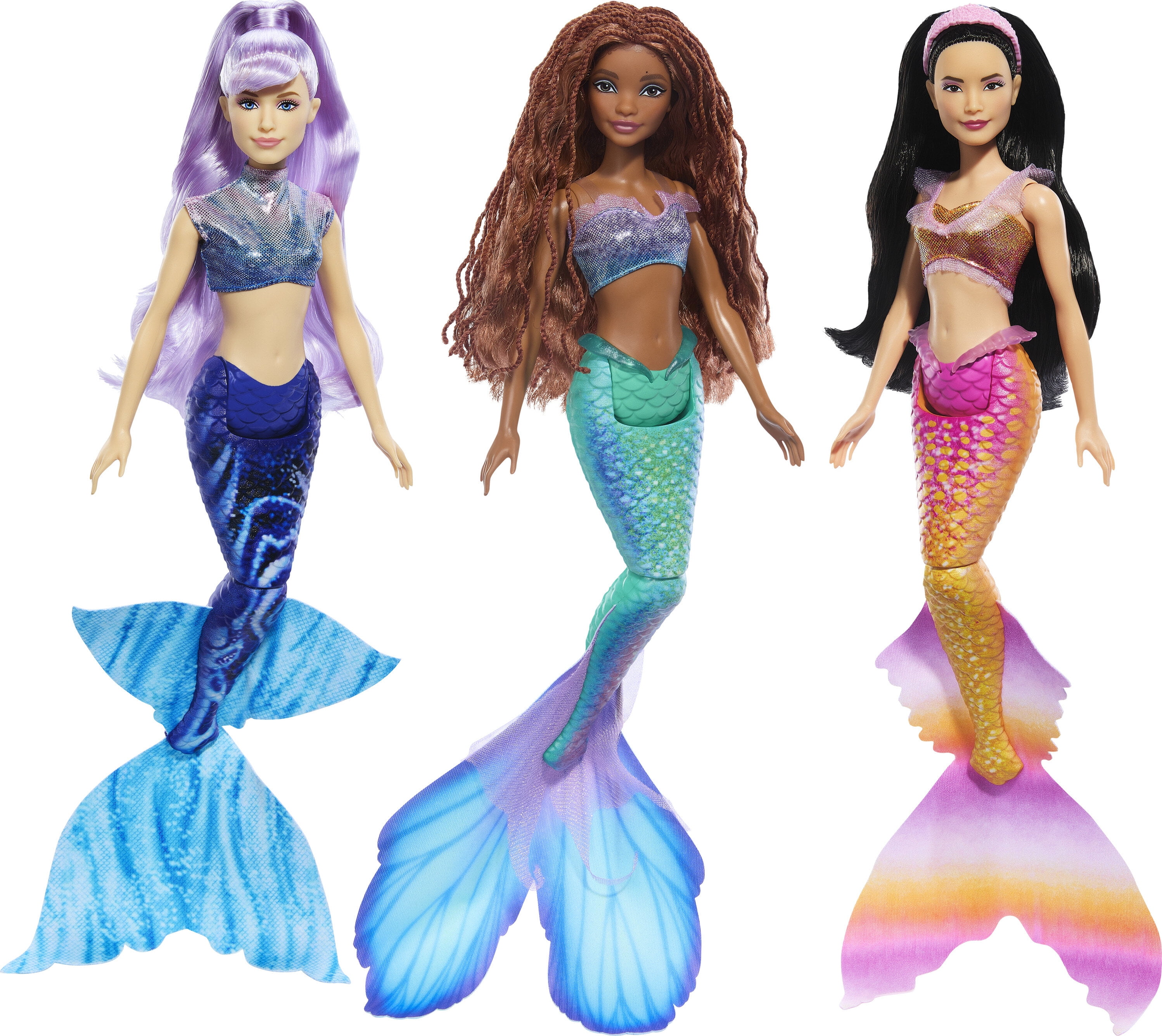Disney The Little Mermaid Ariel and Sisters Doll Set with 3 Fashion ...
