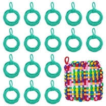 Uxcell 100 Pcs Potholder Loom Refill Loops, Elastic Potholder Weaving Refill Loops Knitting Kit Supplies in Rainbow Colors for Girls DIY Crafts 7" Weaving Loom, Cyan