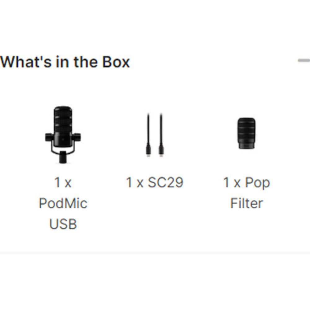 RODE PodMic USB and XLR Dynamic Broadcast Microphone Bundle with Auray BAI-2N Two-Section Broadcast Arm with Internal Springs